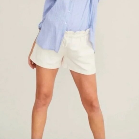 Hatch The Lula Shorts Maternity Size XL Cream Beige Linen Blend Short Summer - Picture 1 of 9